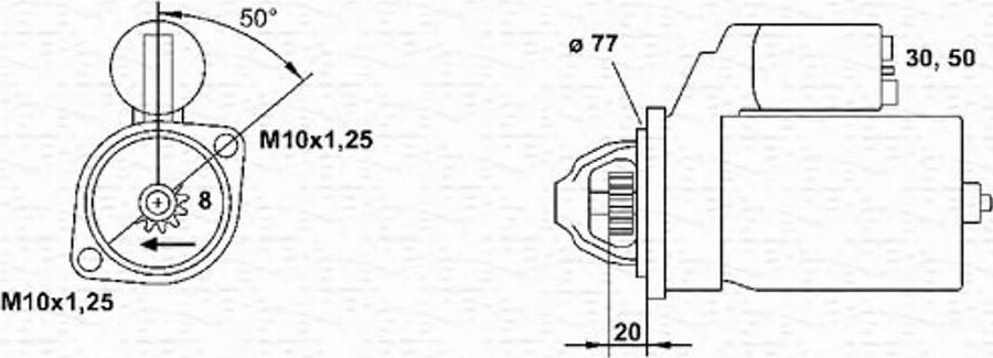 Magneti Marelli 943241124010 - Starter motal.fi