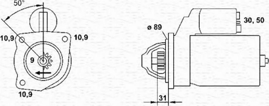 Magneti Marelli 943252071010 - Starter motal.fi