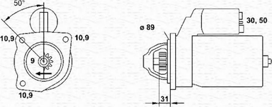 Magneti Marelli 9432 52205 010 - Starter motal.fi