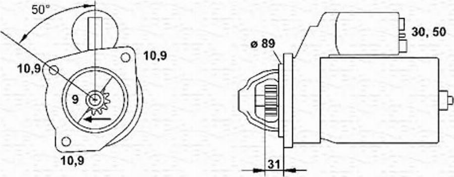 Magneti Marelli 943252215010 - Starter motal.fi