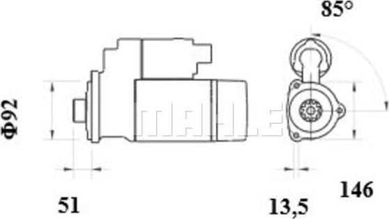 MAHLE MS 905 - Starter motal.fi