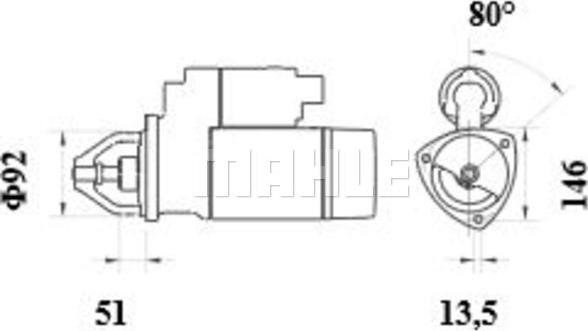 MAHLE MS 558 - Starter motal.fi