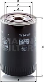 Mann-Filter W 940/18 - Oil Filter motal.fi