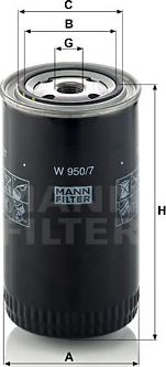 Mann-Filter W 950/7 - Oil Filter motal.fi