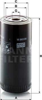 Mann-Filter W 962/28 - Oil Filter motal.fi