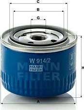 Mann-Filter W 914/2 - Oil Filter motal.fi