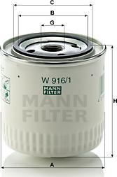 Mann-Filter W 916/1 - Oil Filter motal.fi