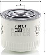 Mann-Filter W 913/1 - Oil Filter motal.fi