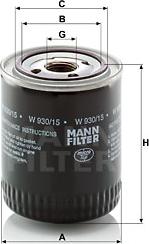 Mann-Filter W 930/15 - Oil Filter motal.fi