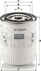 Mann-Filter W 930/20 - Oil Filter motal.fi