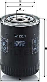 Mann-Filter W 933/1 - Oil Filter motal.fi