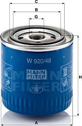 Mann-Filter W 920/48 - Oil Filter motal.fi