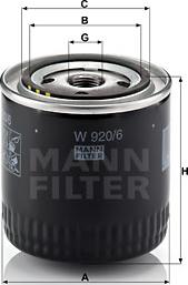 Mann-Filter W 920/6 - Oil Filter motal.fi