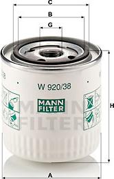 Mann-Filter W 920/38 - Oil Filter motal.fi