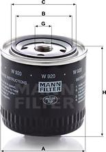 Mann-Filter W 920 - Oil Filter motal.fi