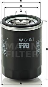 Mann-Filter W 610/1 - Oil Filter motal.fi