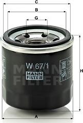 Mann-Filter W 67/1 - Oil Filter motal.fi