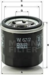 Mann-Filter W 67/2 - Oil Filter motal.fi