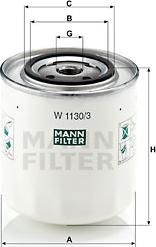 Mann-Filter W 1130/3 - Oil Filter motal.fi