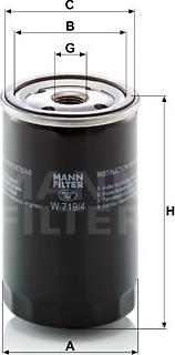 Mann-Filter W 719/4 - Oil Filter motal.fi