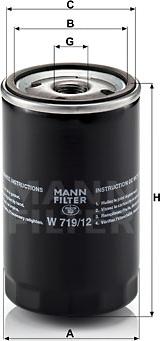 Mann-Filter W 719/12 - Oil Filter motal.fi