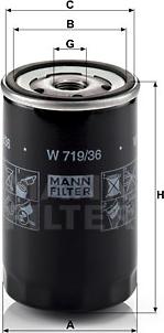 Mann-Filter W 719/36 - Oil Filter motal.fi