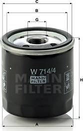 Mann-Filter W 714/4 - Oil Filter motal.fi