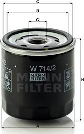 Mann-Filter W 714/2 - Oil Filter motal.fi