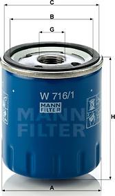 Mann-Filter W 716/1 - Oil Filter motal.fi