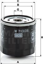 Mann-Filter W 713/36 - Oil Filter motal.fi