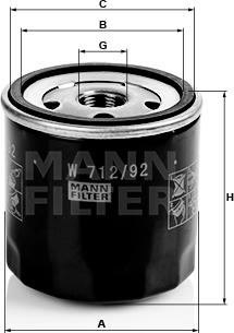 Mann-Filter W 712/92 - Oil Filter motal.fi