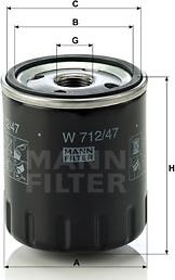 Mann-Filter W 712/47 - Oil Filter motal.fi