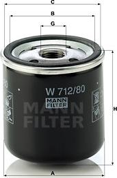 Mann-Filter W 712/80 - Oil Filter motal.fi