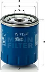 Mann-Filter W 712/8 - Oil Filter motal.fi