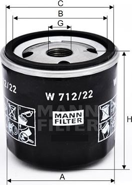 Mann-Filter W 712/22 - Oil Filter motal.fi