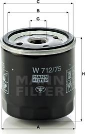 Mann-Filter W 712/75 - Oil Filter motal.fi