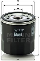 Mann-Filter W 712 - Oil Filter motal.fi