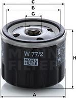 Mann-Filter W 77/2 - Oil Filter motal.fi