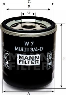 Mann-Filter W 7 MULTI 3/4-D - Oil Filter motal.fi