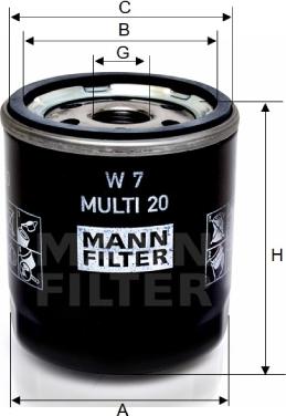 Mann-Filter W 7 MULTI 20 - Oil Filter motal.fi