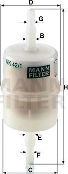 Mann-Filter WK 42/1 - Fuel filter motal.fi