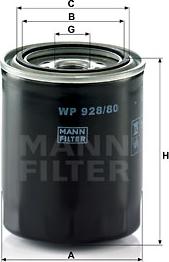 Mann-Filter WP 928/80 - Oil Filter motal.fi