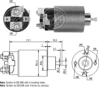 Messmer ZM4698 - Solenoid Switch, starter motal.fi