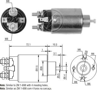 Messmer ZM5698 - Solenoid Switch, starter motal.fi