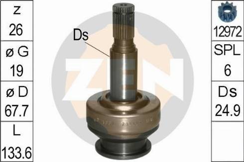 Messmer ZN1661 - Pinion, bendix, starter motal.fi