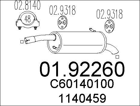 MTS 01.92260 - End Silencer motal.fi