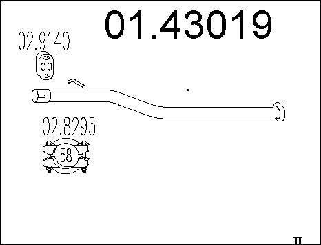 MTS 01.43019 - Exhaust Pipe motal.fi