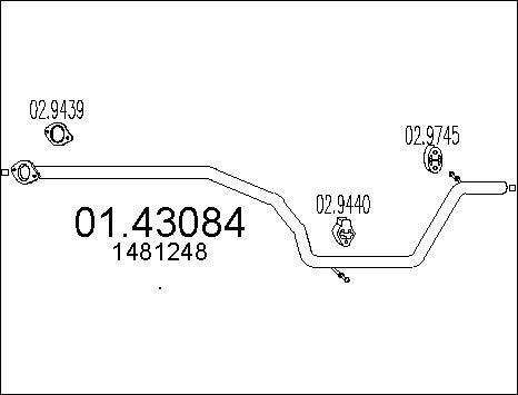 MTS 01.43084 - Exhaust Pipe motal.fi