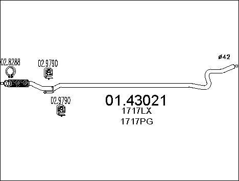 MTS 01.43021 - Exhaust Pipe motal.fi