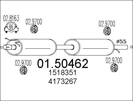 MTS 01.50462 - Middle Silencer motal.fi